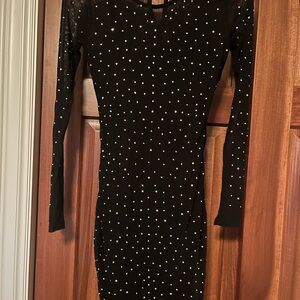 Windsor Elegant Black Dress with rhinestones